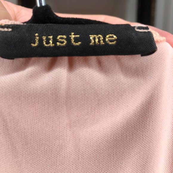 Just Me - Bardot Layered Ruffle Midi Dress - Pink - Picture 5 of 5